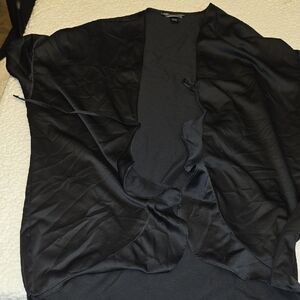 Victoria's Secret Black Sheer Open Front Cardigan